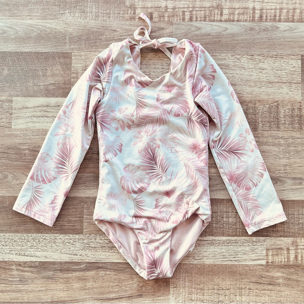 Hapari Pink Tropical Long Sleeve Swimsuit